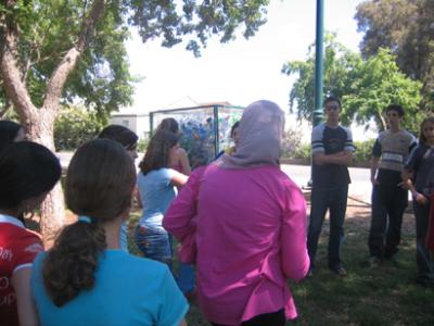 ebed explains about the kibbutz